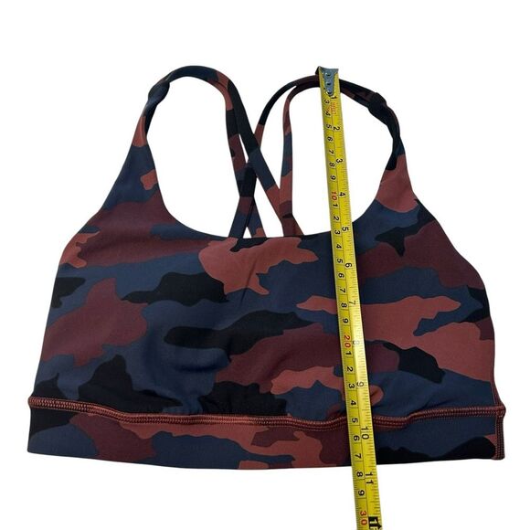Lululemon Size 4 Energy Sports Bra Heritage 365 Camo Smoky Red Night Strappy Gym - Picture 8 of 9